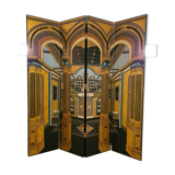 Wooden screen lasked and engraved circa 1980