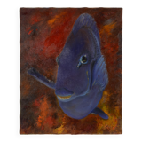 Huile sur toile poisson chirurgien bleu