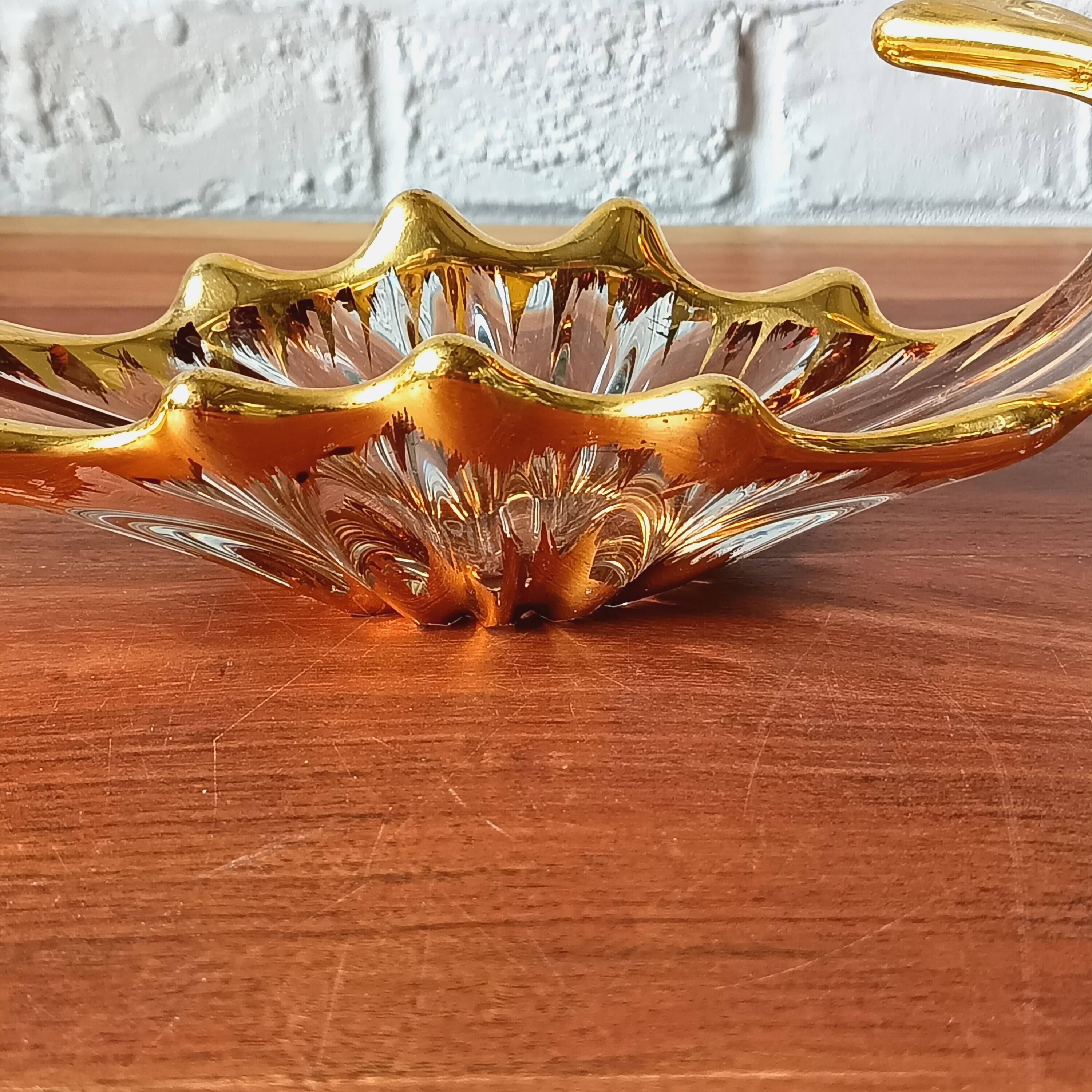 Mini golden glass coupe vintage style Bayel, pocket tray.