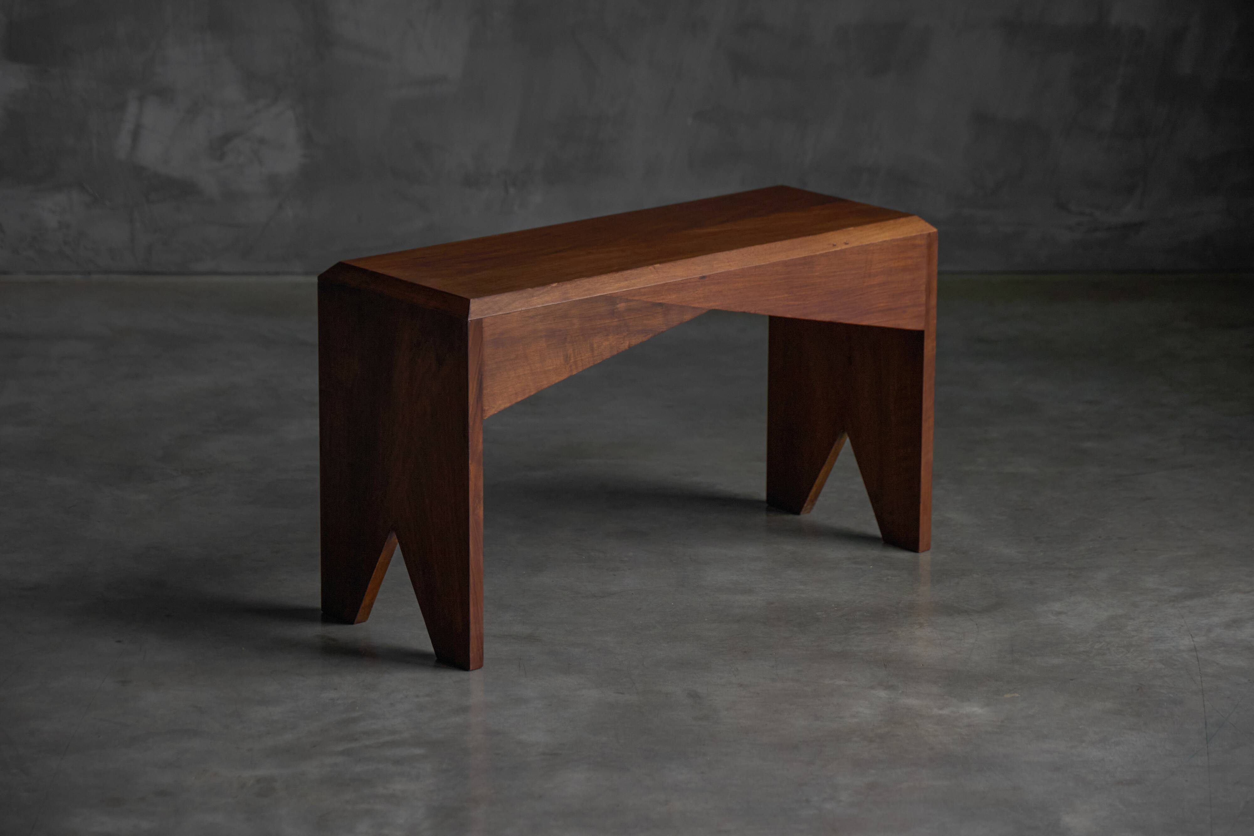 Mid-Century Walnut Bench, France, Late 20th Century