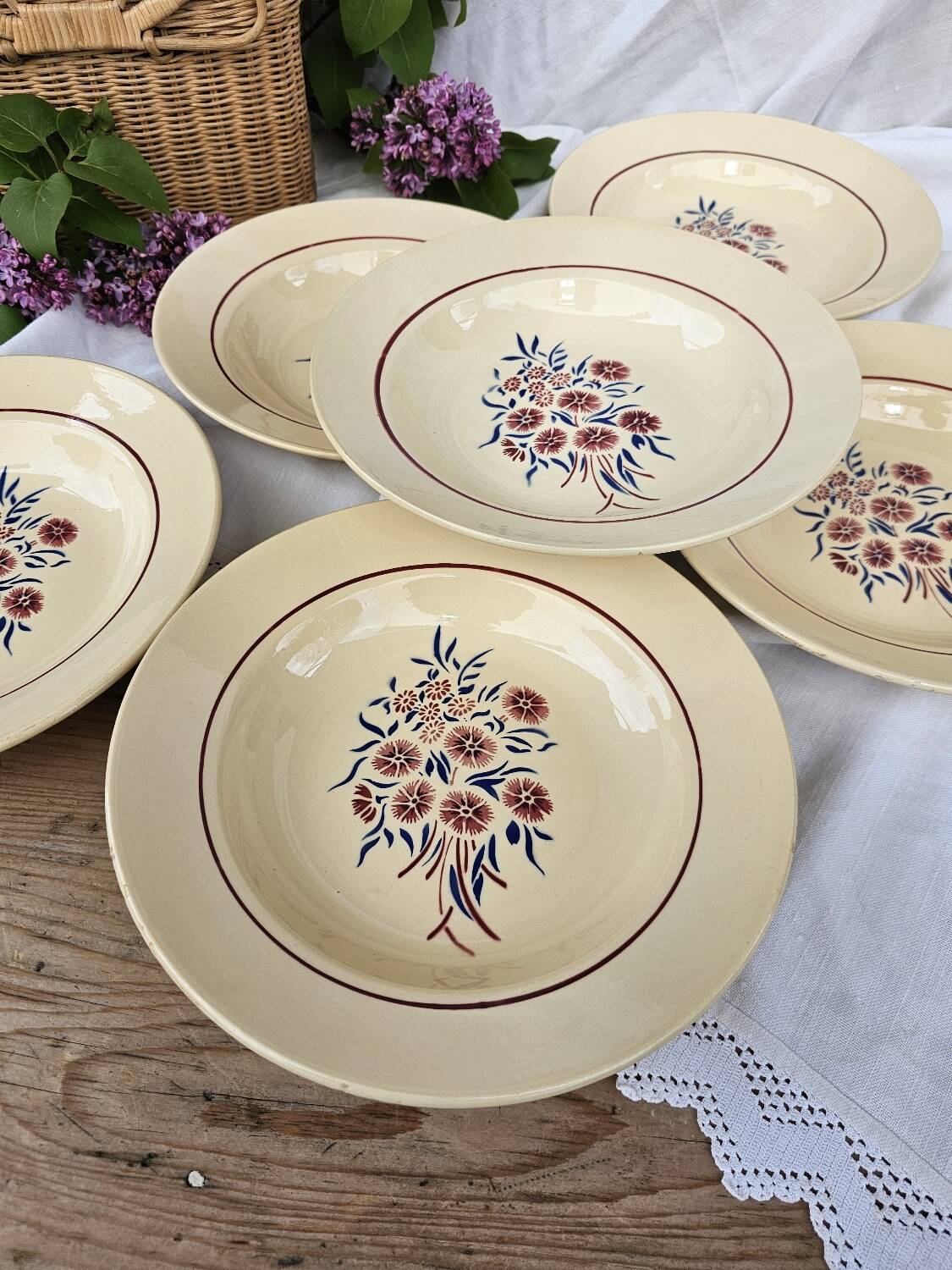 Deep plates x6 "Francine" Badonviller