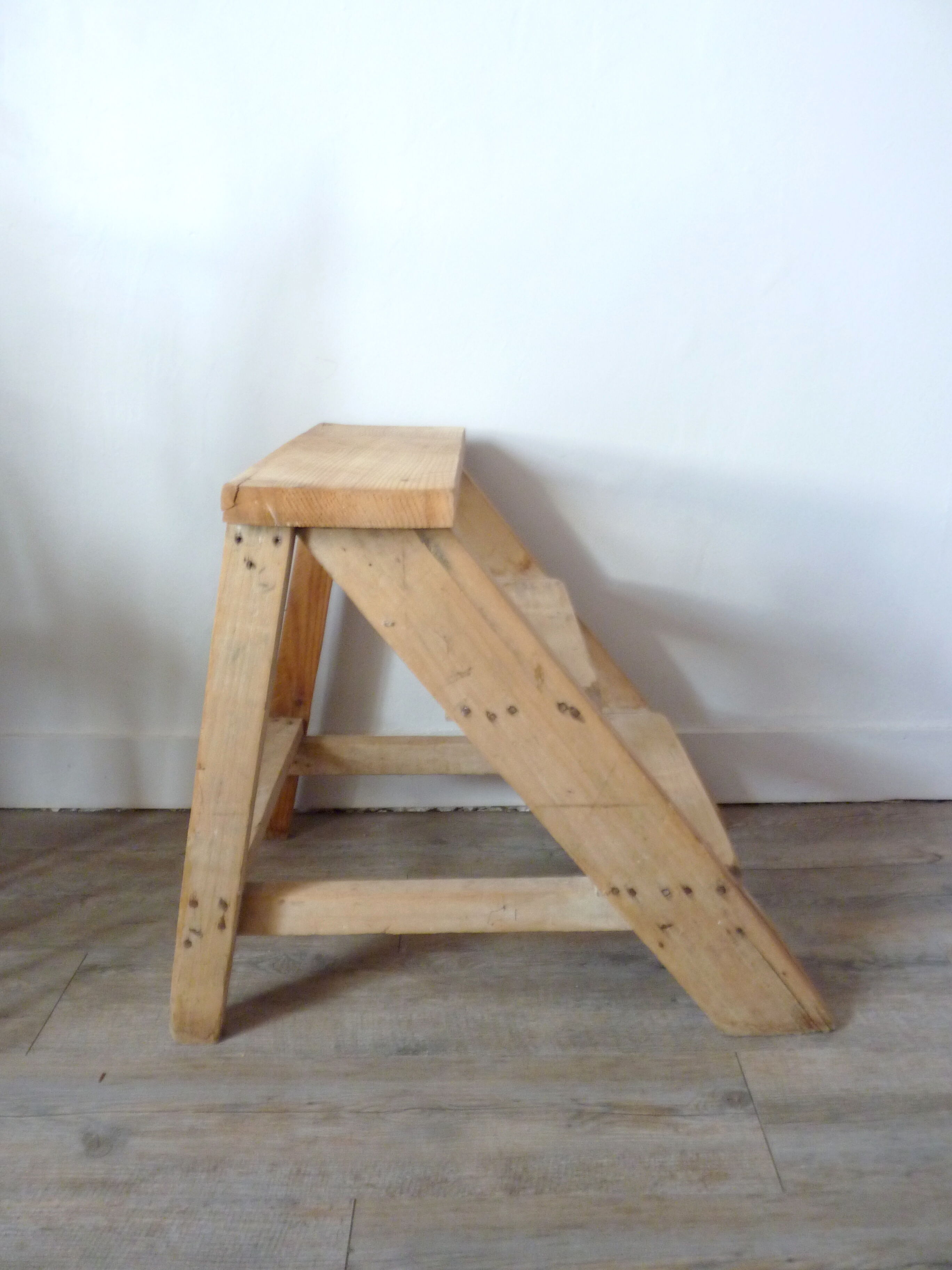 Step ladder 3 steps in solid wood