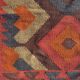 Multicoloured artisanal kilim rug 200x156cm. Turkey, 1970s.