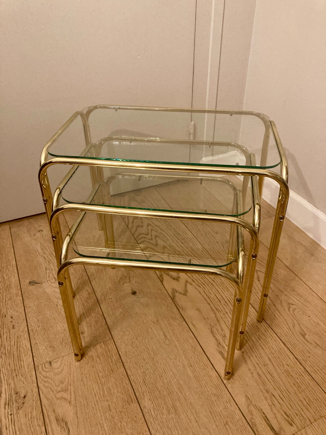 Nested metal table
