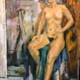 Tableau huile sur toile signé Kazuko Toyokawa