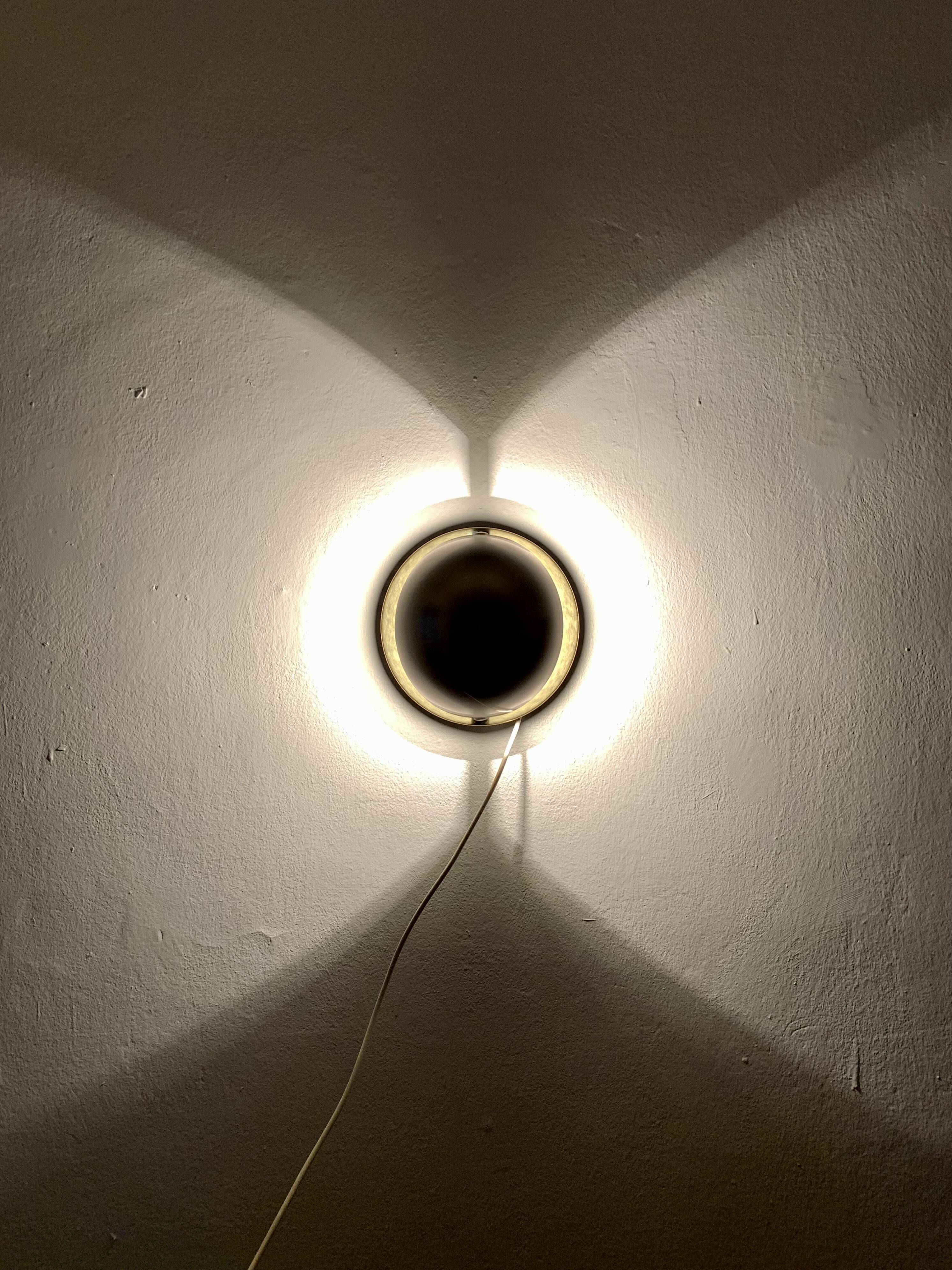 Set of 2 1970s Bicolor Space Age Wall Lamps by Sölken