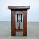 Minimalist bench made of solid chestnut wood - 50s