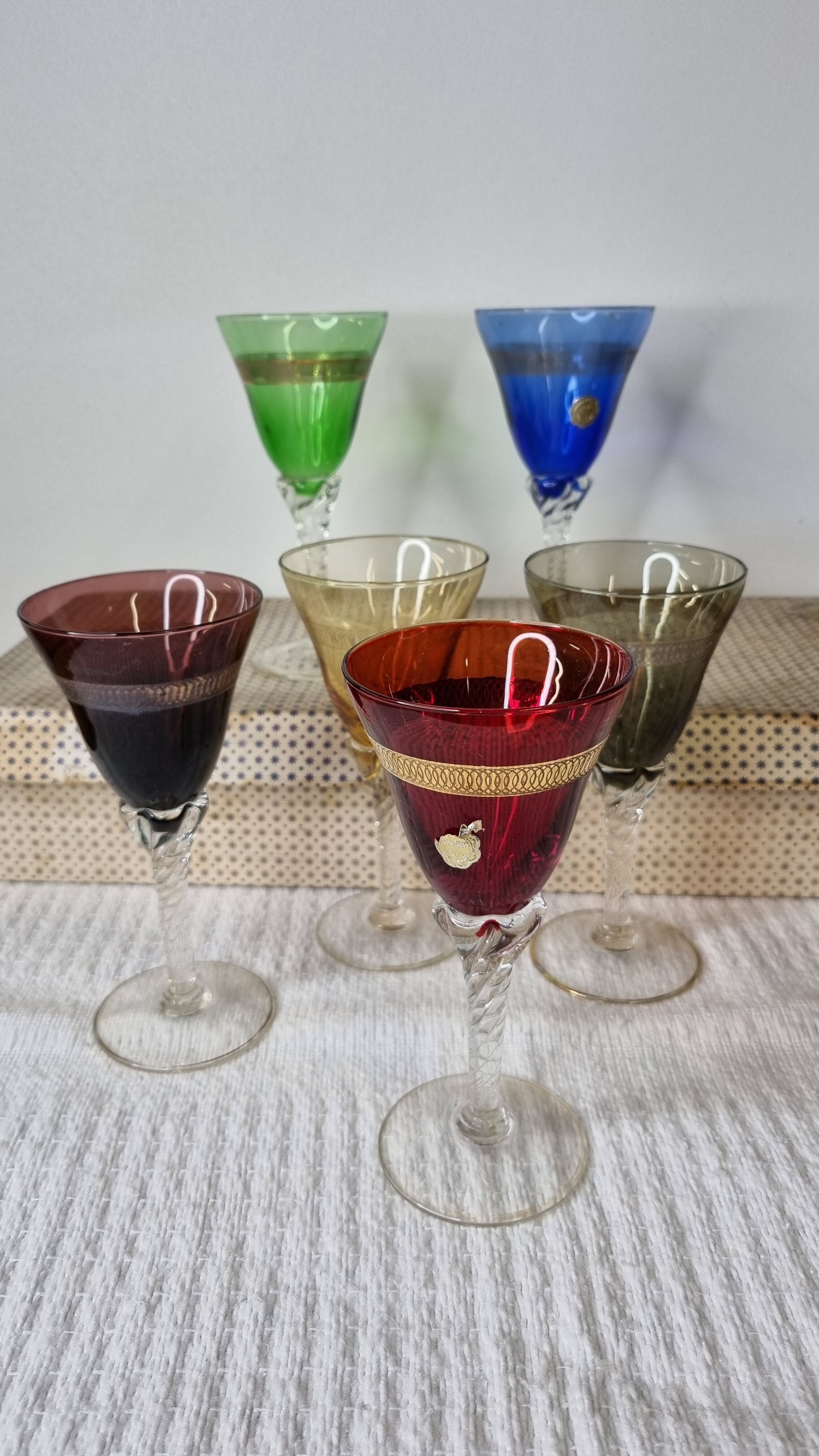 6 Murano wine glasses