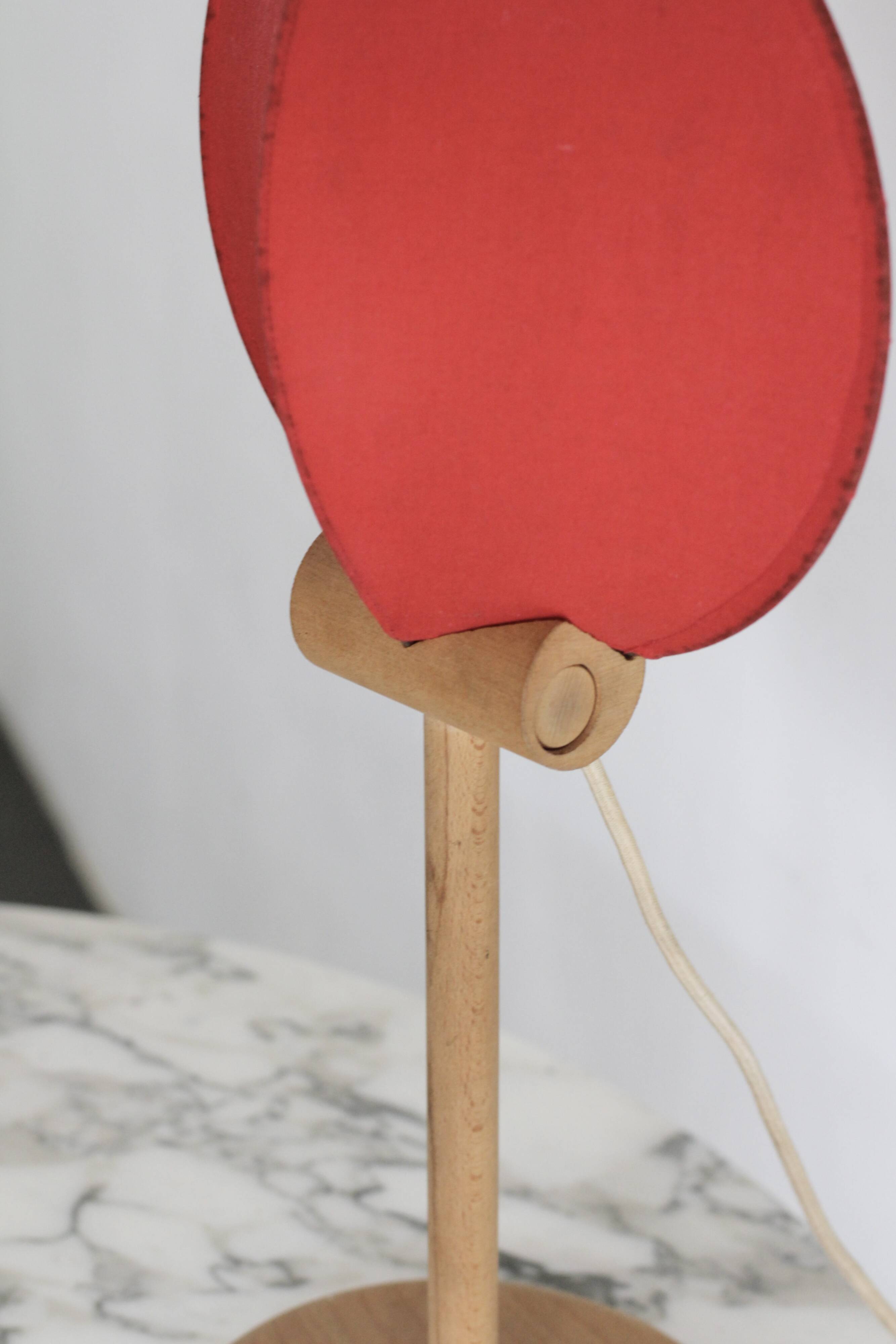 Lampe italienne en bois et coton