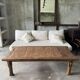 Large upcycled golden teak coffee table L1m60 W70 H45