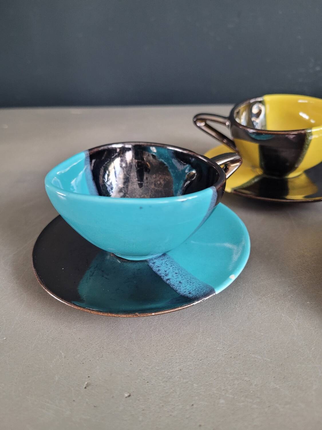 Set of 4 Vallauris coffee cups - Signed Luc Vallauris