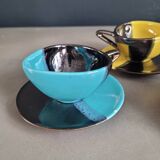 Lot de 4 tasses à café Vallauris- Signées Luc Vallauris