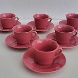 6 tasses et sous-tasses magnet lbp vieux rose