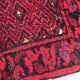 Tapis vintage fait main Ersari – 24 x 29 cm – Rouge éclatant - 1C970