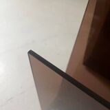 Double magazine rack in smoked plexiglass, 1970s design