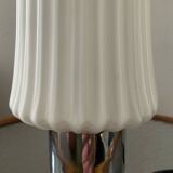 Vintage lamp in opaline glass and chromed metal