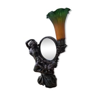 Art Nouveau lamp with mirror