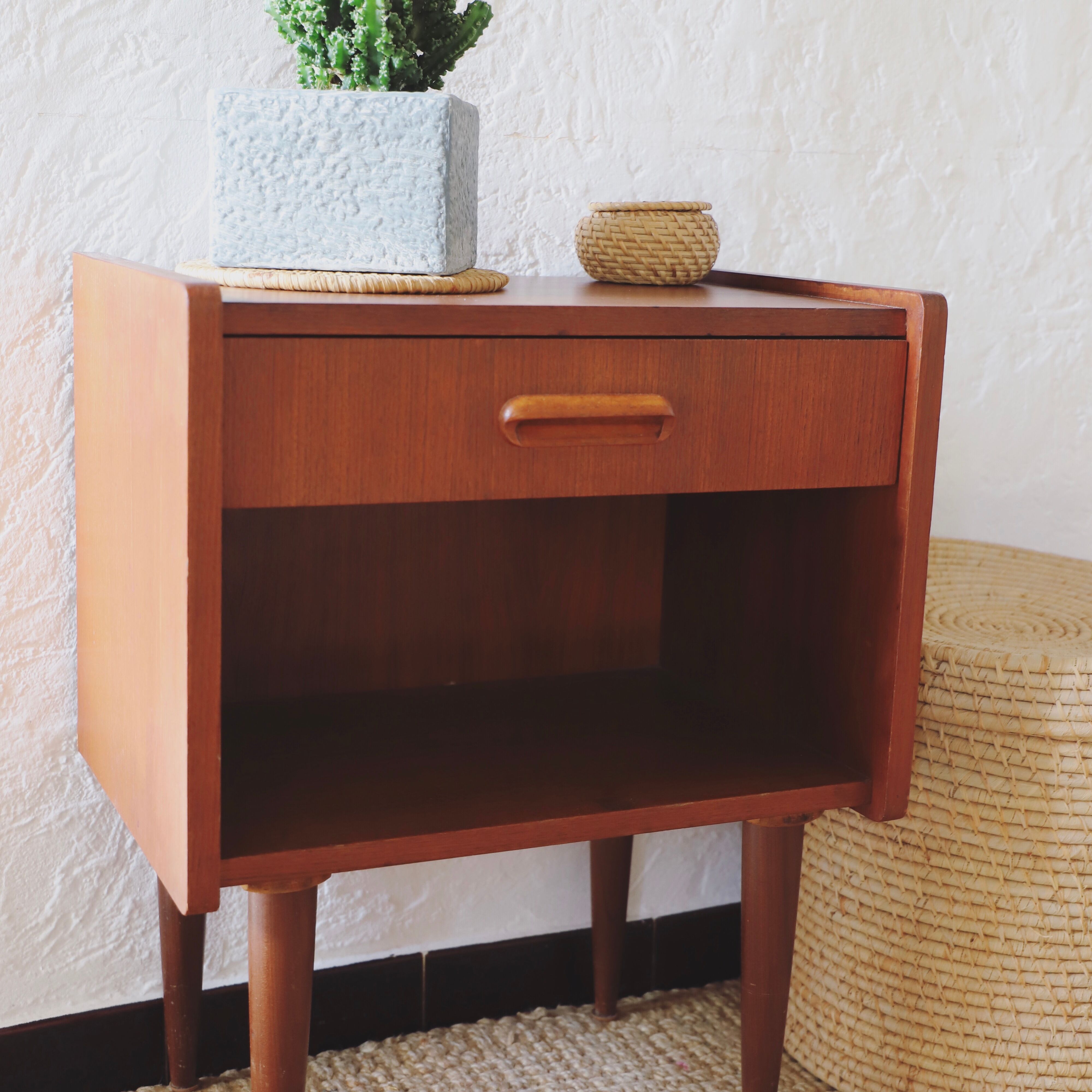 Vintage teak bedside table 1960