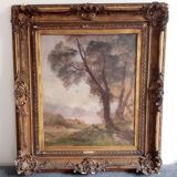 Tableau ancien fin XIXème - R Verdun (1873-1954) - Environs de Menton
