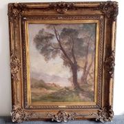 Old painting Late 19th century - R VERDUN (1873-1954) - Around the chin - 81*71.5 cms