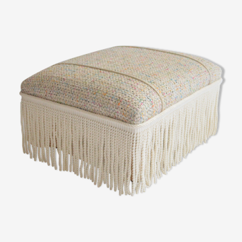 Pouf repose pieds tweed