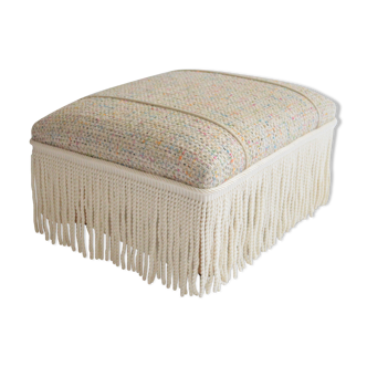 Pouf repose pieds tweed