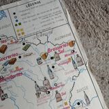 Old MDI school map: France population and Industrie