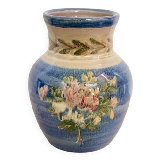 Vase vintage en céramique émaillée – Signé Trinquet, artisanat du Sud