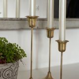 3 brass candle holders 1970