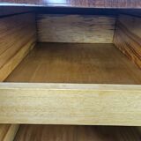 1930s oak open desk with drawers