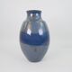 Large blue glazed ceramic vase signed under the base