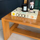 Brutalist coffee table in solid elm — Maison Regain (1970s)