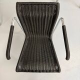 6 chaises noires tubulaires design d'Axel Bruchhäuser modèle D20 bauhaus