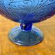 Bluish glass fruit bowl