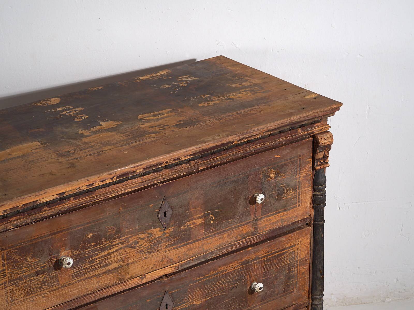 Antique chest of drawers with porcelain handles (c.1920) #77