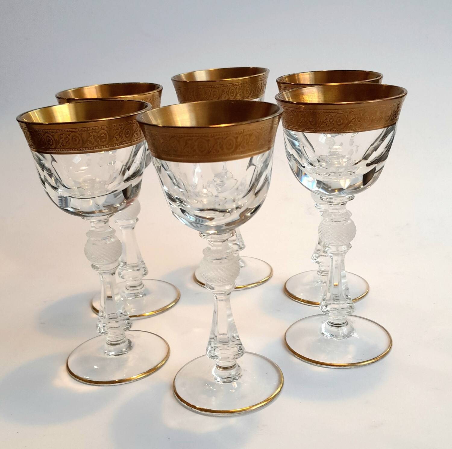 6 Moser Bohemian Crystal Liqueur Glasses