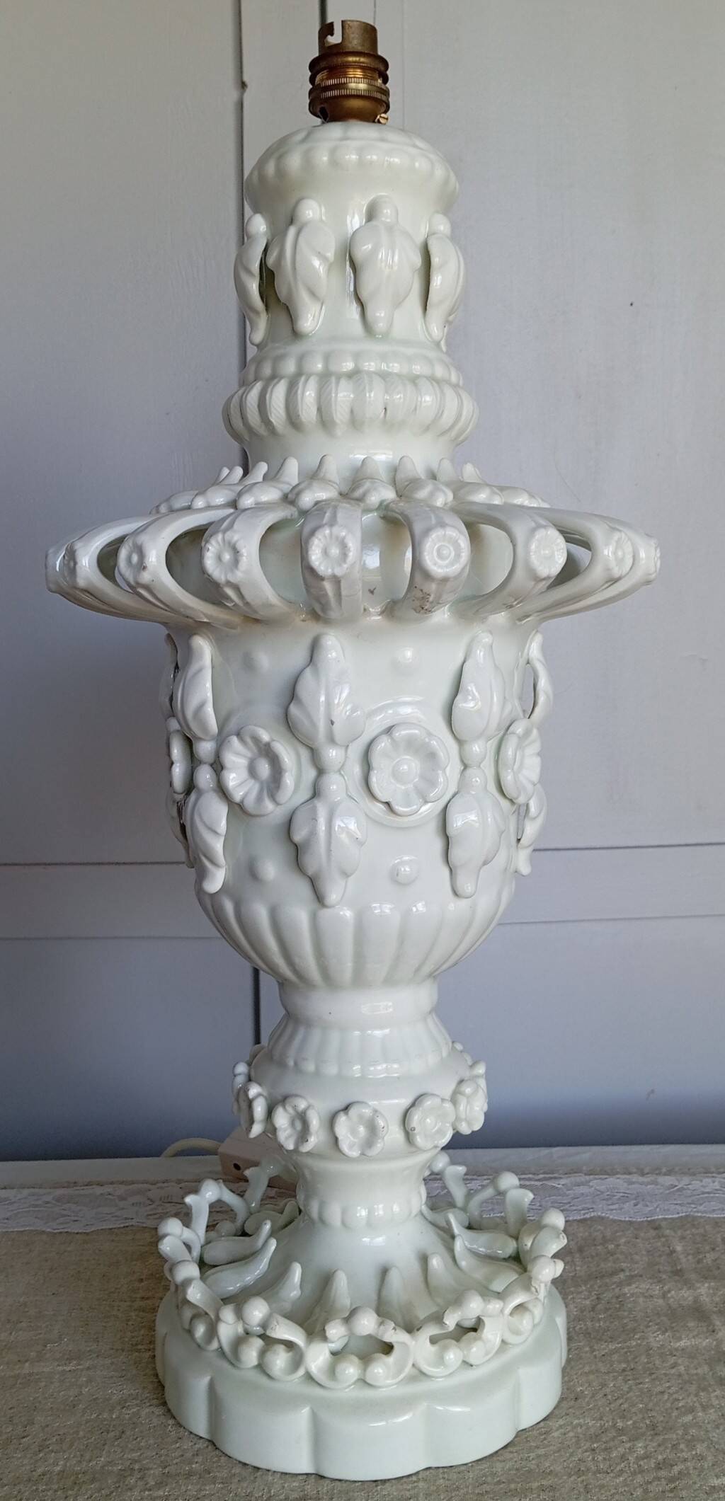Ceramic lamp base from Manises