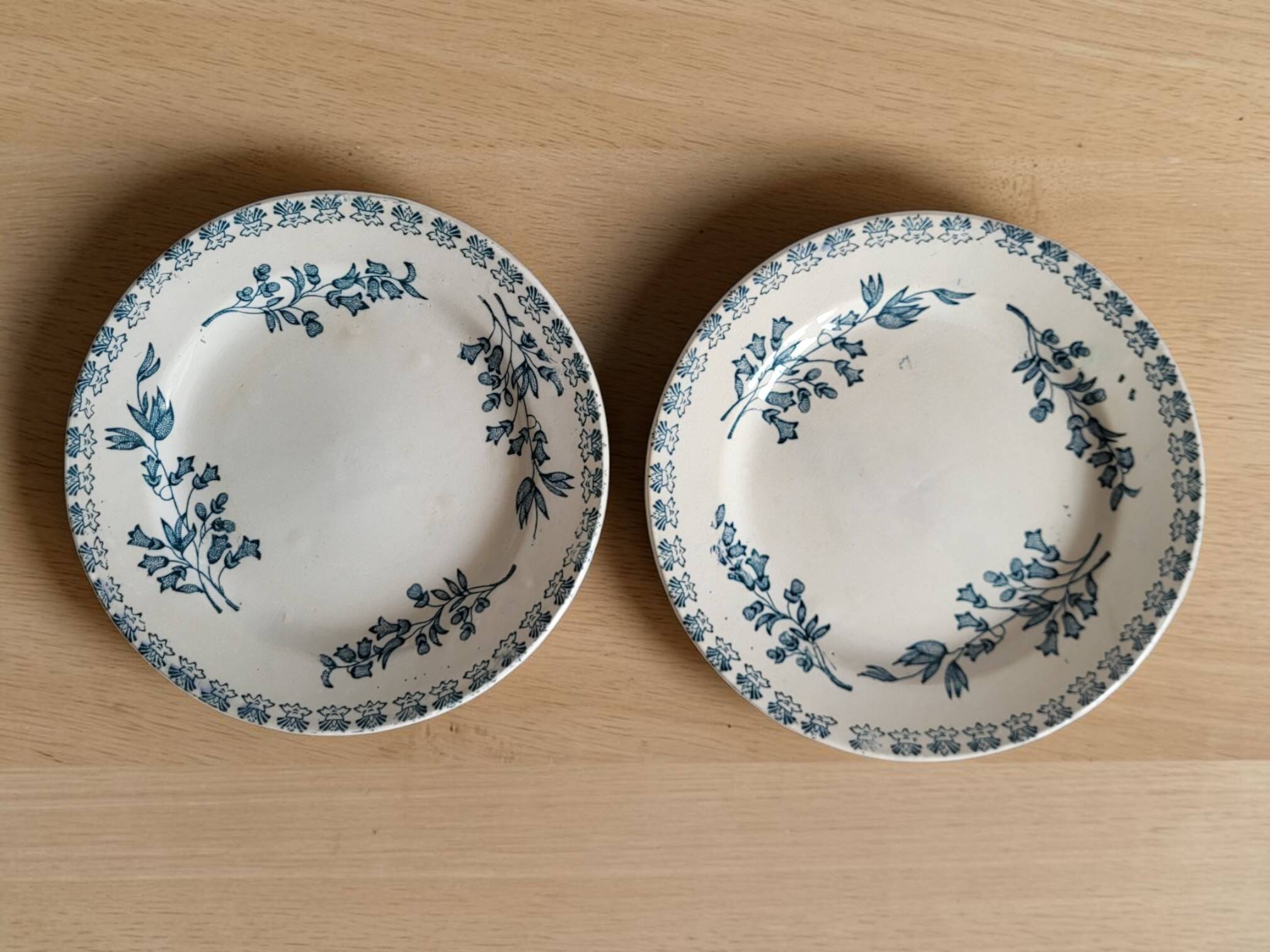 4 earthenware plates, Grigny — "Muguet" model