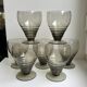 7 verres à vin art déco en verre fumé années 30-40