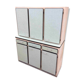 Green and white formica buffet
