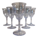 6 verres à vin en cristal bleu