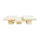 Table basse modulable en travertin – design sculptural années 70