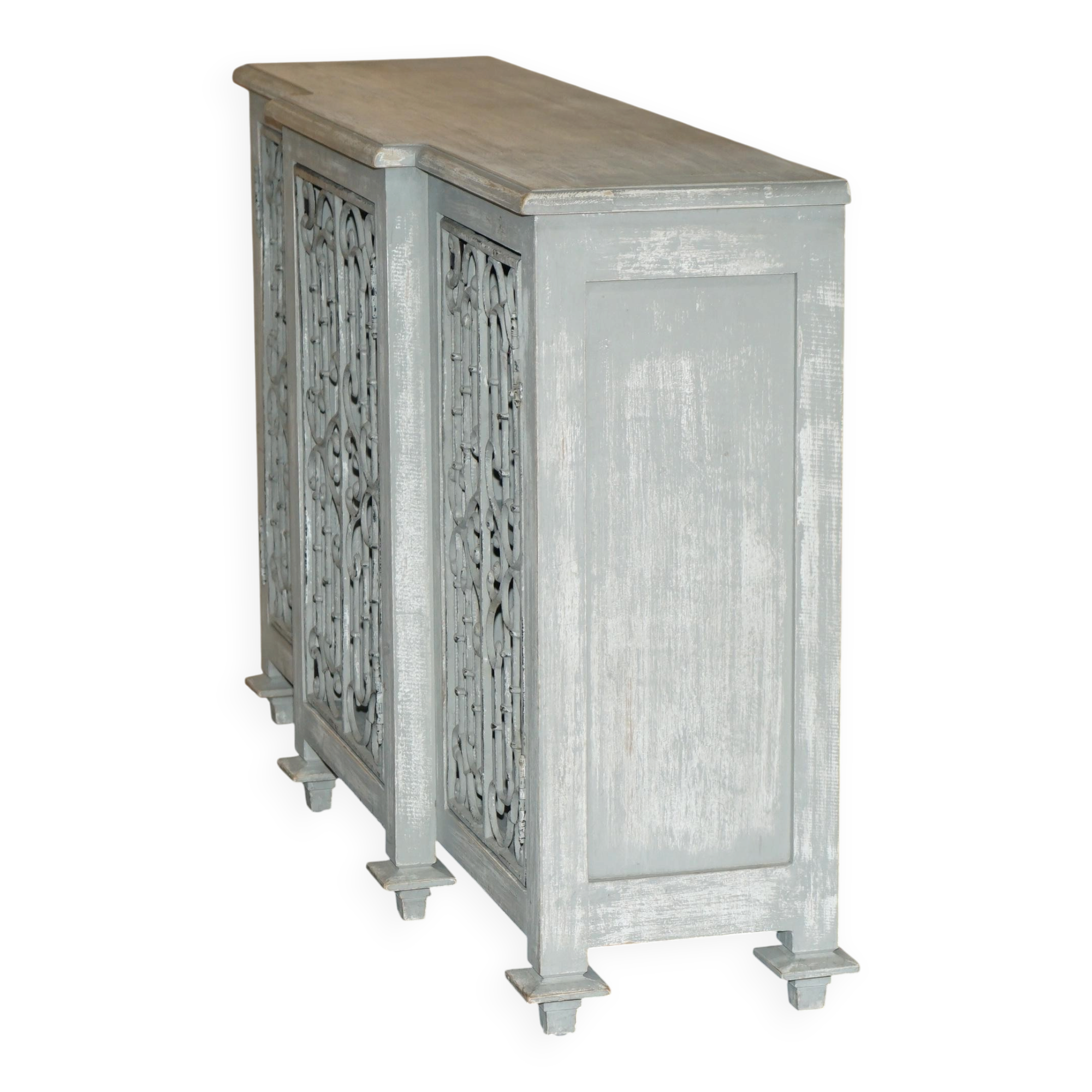 Vintage sideboard with wrought iron doors