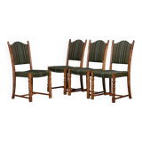 Vintage Brutalist Oak Dining Chairs by Henning Kjærnulf, 1960s, Set of 4