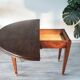 Antique half-moon oak table