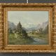 Oil on canvas "Mountain Landscape", signed C. Lion – Late 19th century