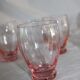 5 Old pink striped glasses