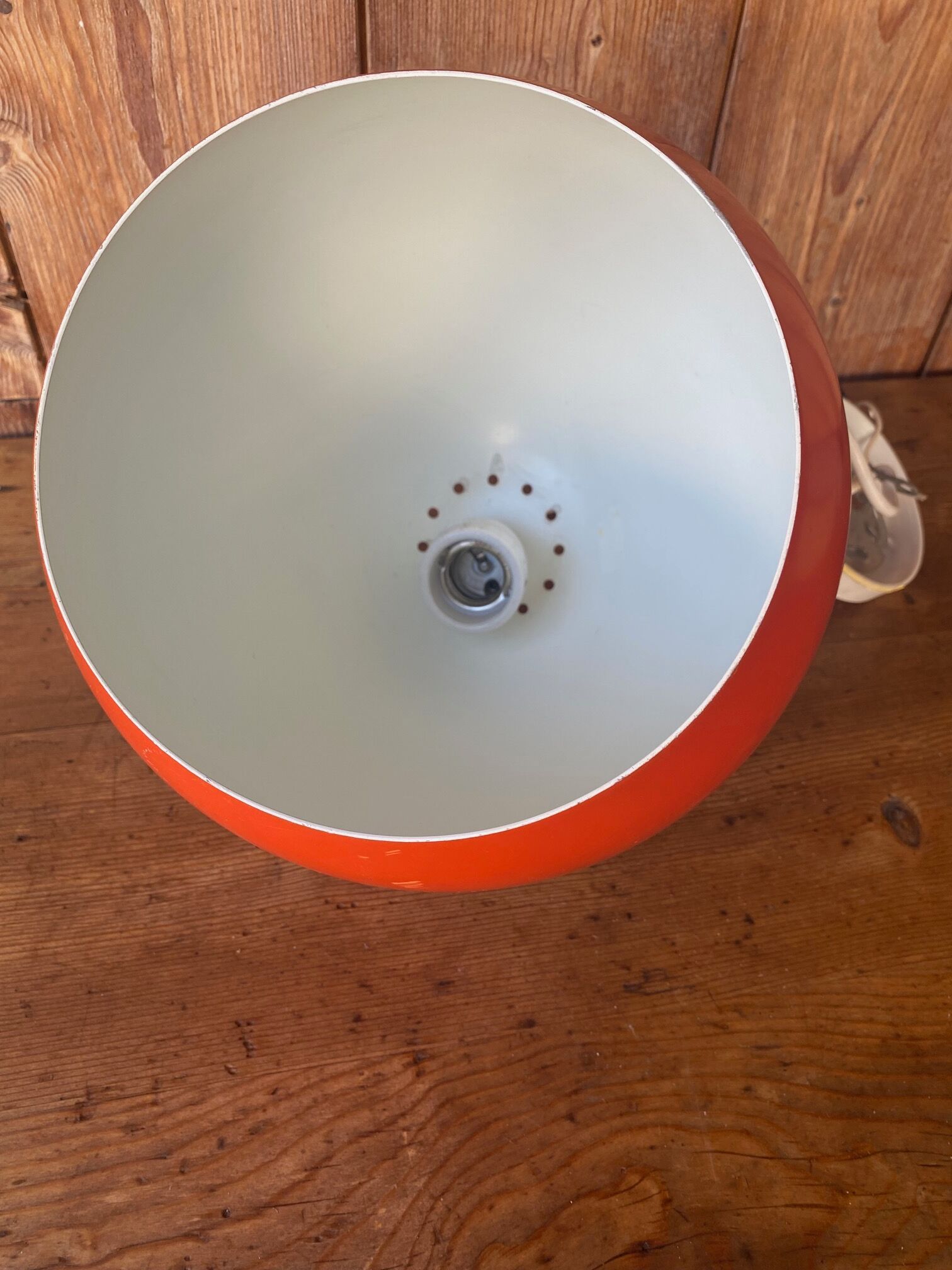 Suspension Eyeball orange vintage années 70