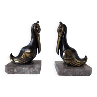 Art Deco Pelican Bookends