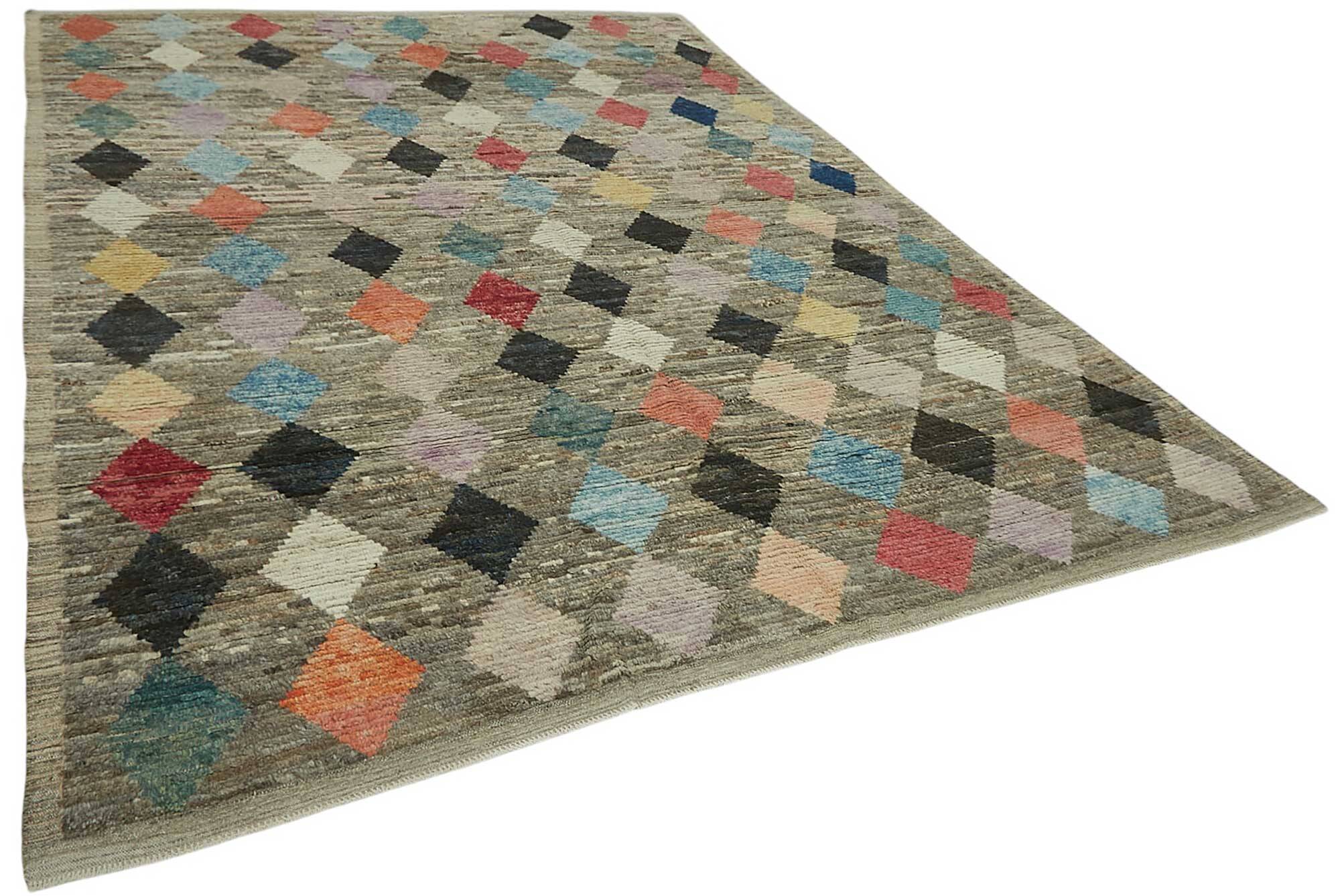 Handwoven Tribal One of a Kind 244 cm x 350 cm Multicolor Wool Carpet
